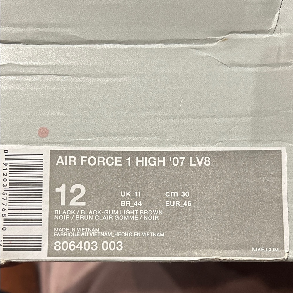 Nike Air Force 1 High ‘07 LV8 Black and Gum Bottom’s Men's Sneakers - Picture 2 of 8